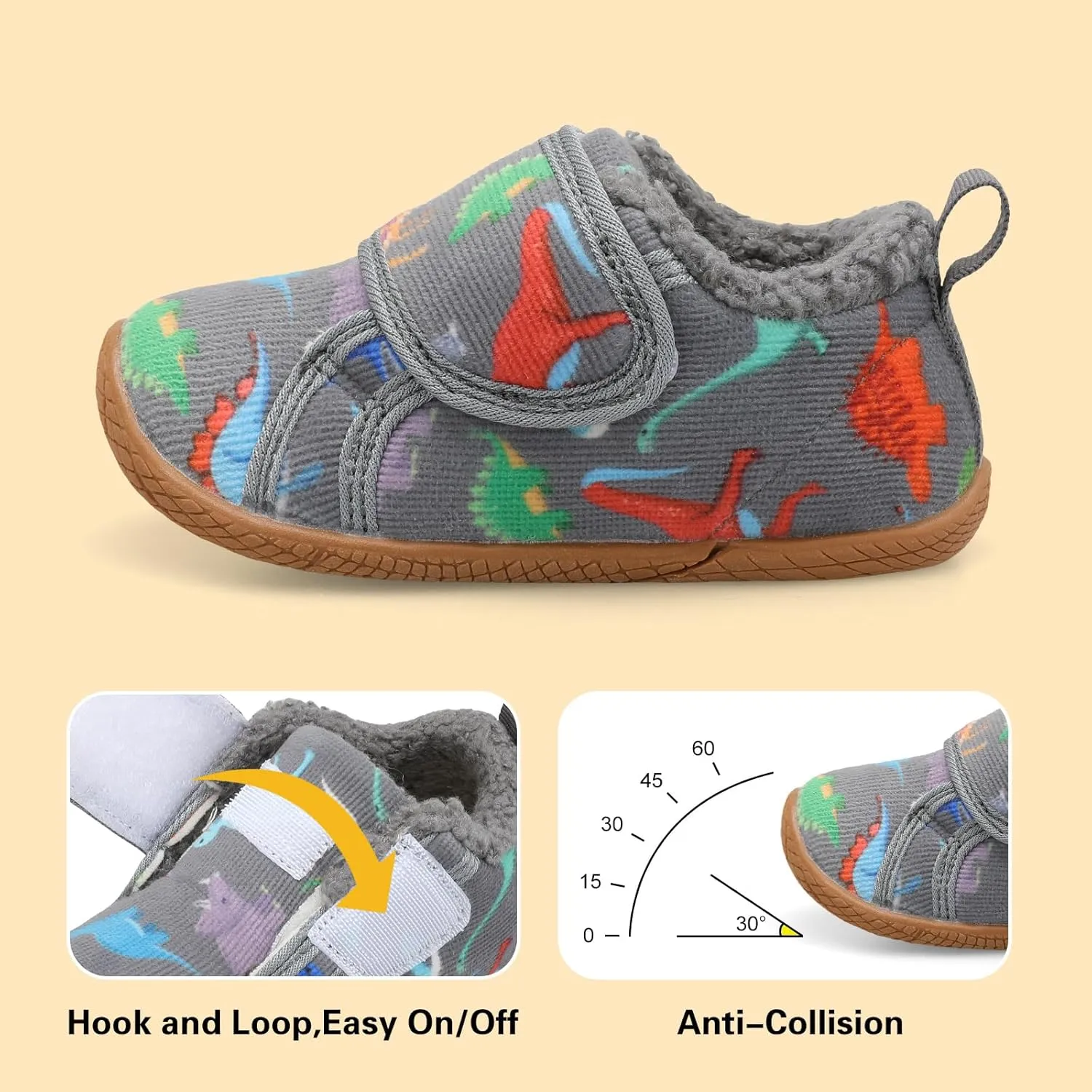 Centipede Demon Toddler Slippers for Girls Boys Fuzzy Kids House Shoes Warm Home Indoor Shoes Cozy Winter Slipper Sneakers Fleece Rubber Sole Outdoor Walking Shoes