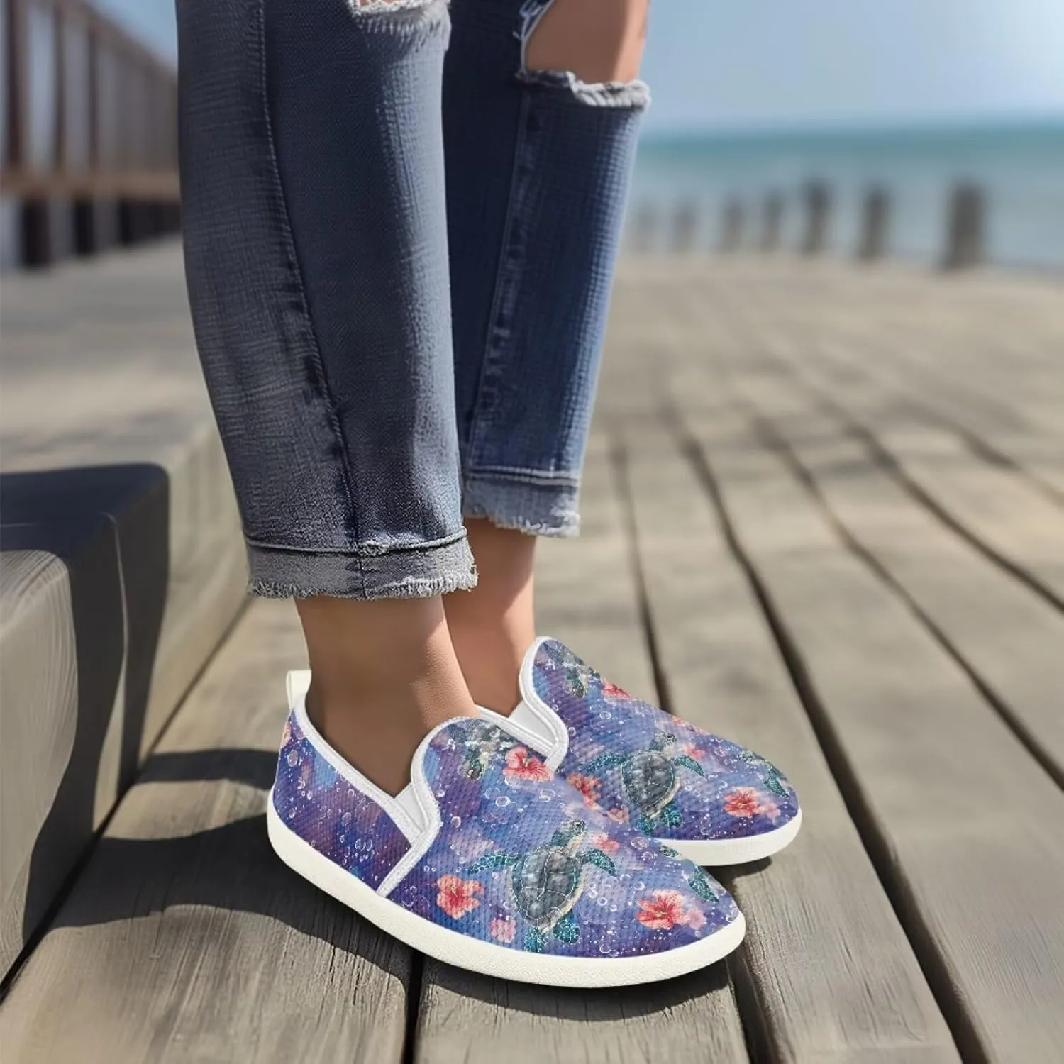 chaqlin Loafers for Women Flat Drop in Low Top Clipper Slip On Beach Travel Comfy Tennis Shoes Fashion Dress Loafers