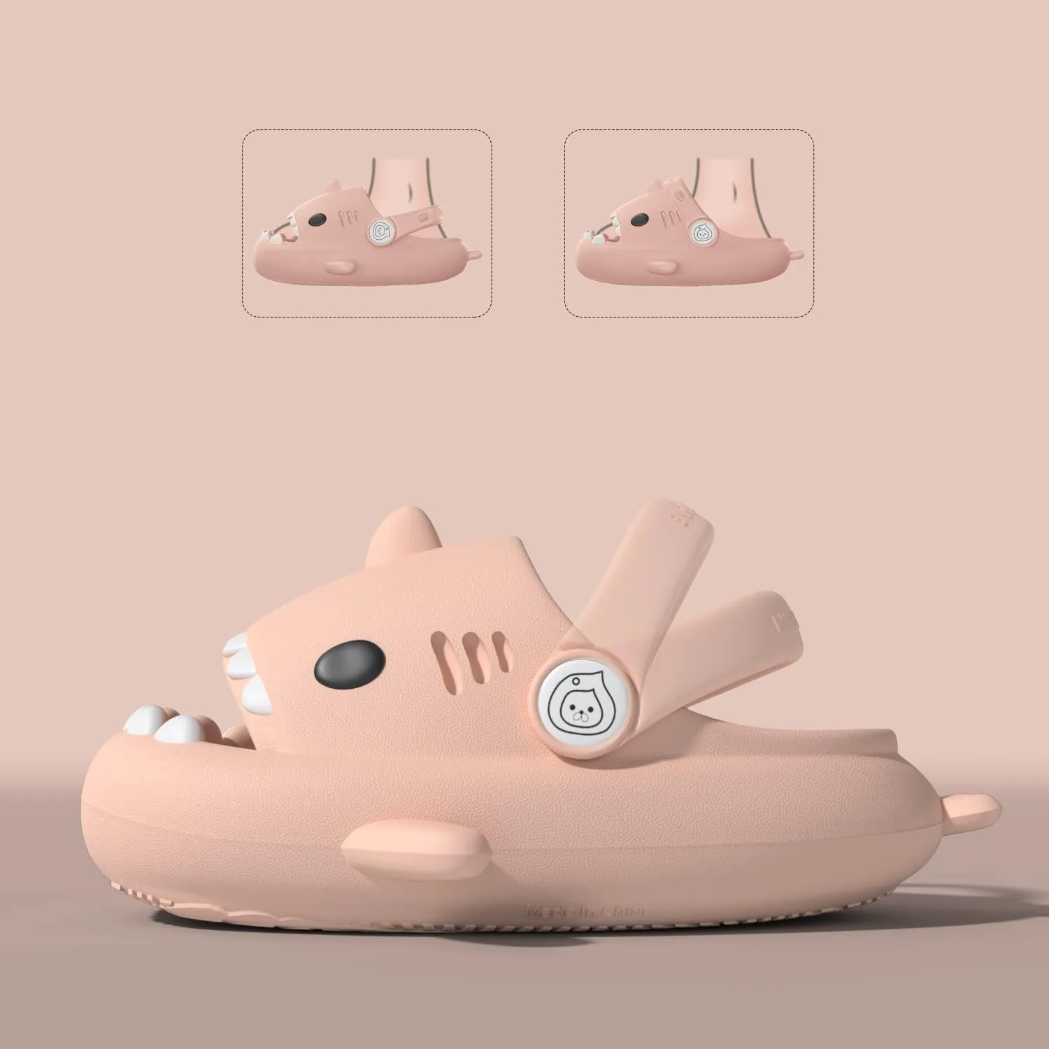 ChayChax Boys Girl Cloud Shark Slides Non-Slip Novelty Open Toe Sandals Extremely Comfy Cushioned Thick Sole Cute Cartoon Shower Slippers Indoor & Outdoor