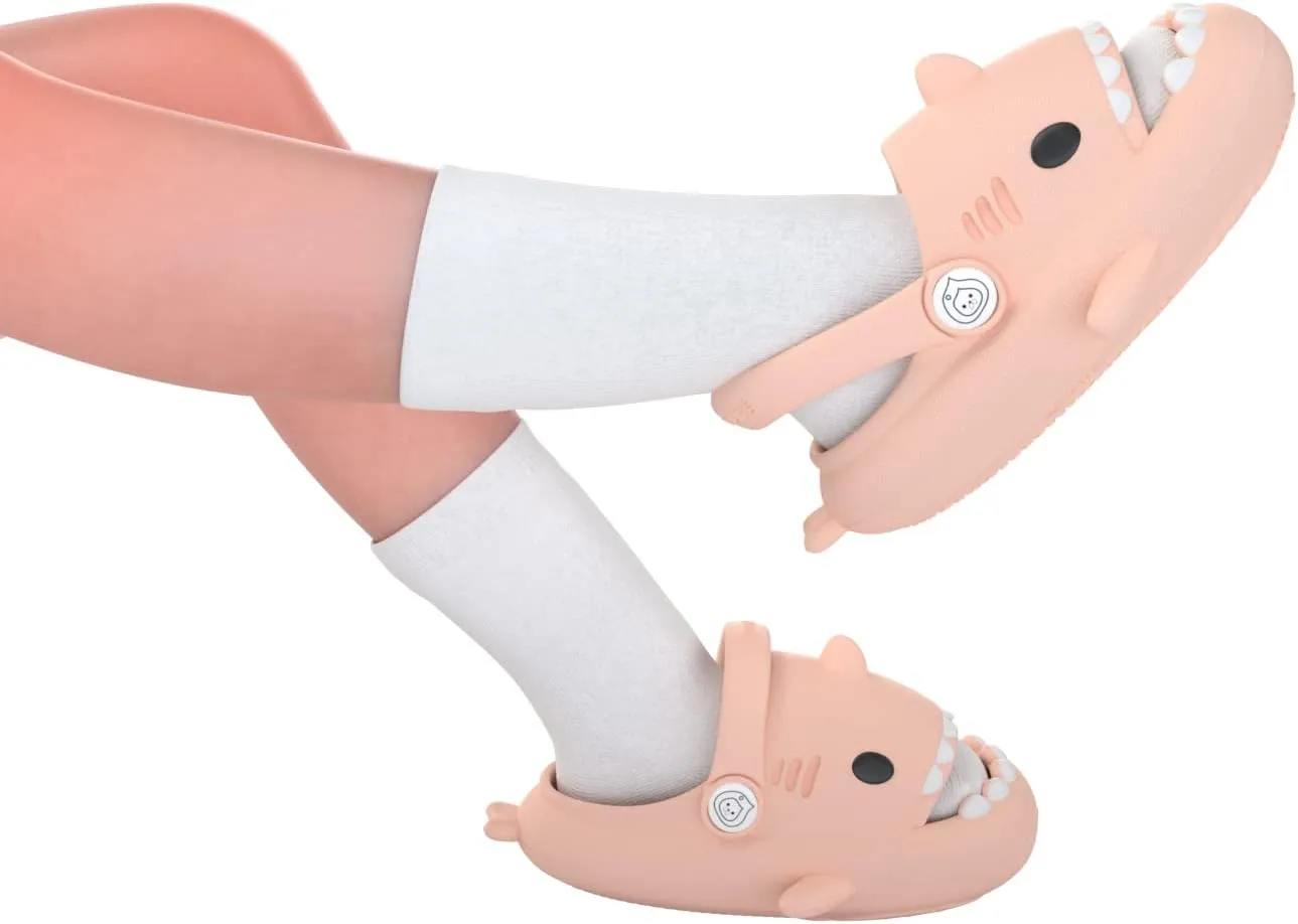 ChayChax Boys Girl Cloud Shark Slides Non-Slip Novelty Open Toe Sandals Extremely Comfy Cushioned Thick Sole Cute Cartoon Shower Slippers Indoor & Outdoor