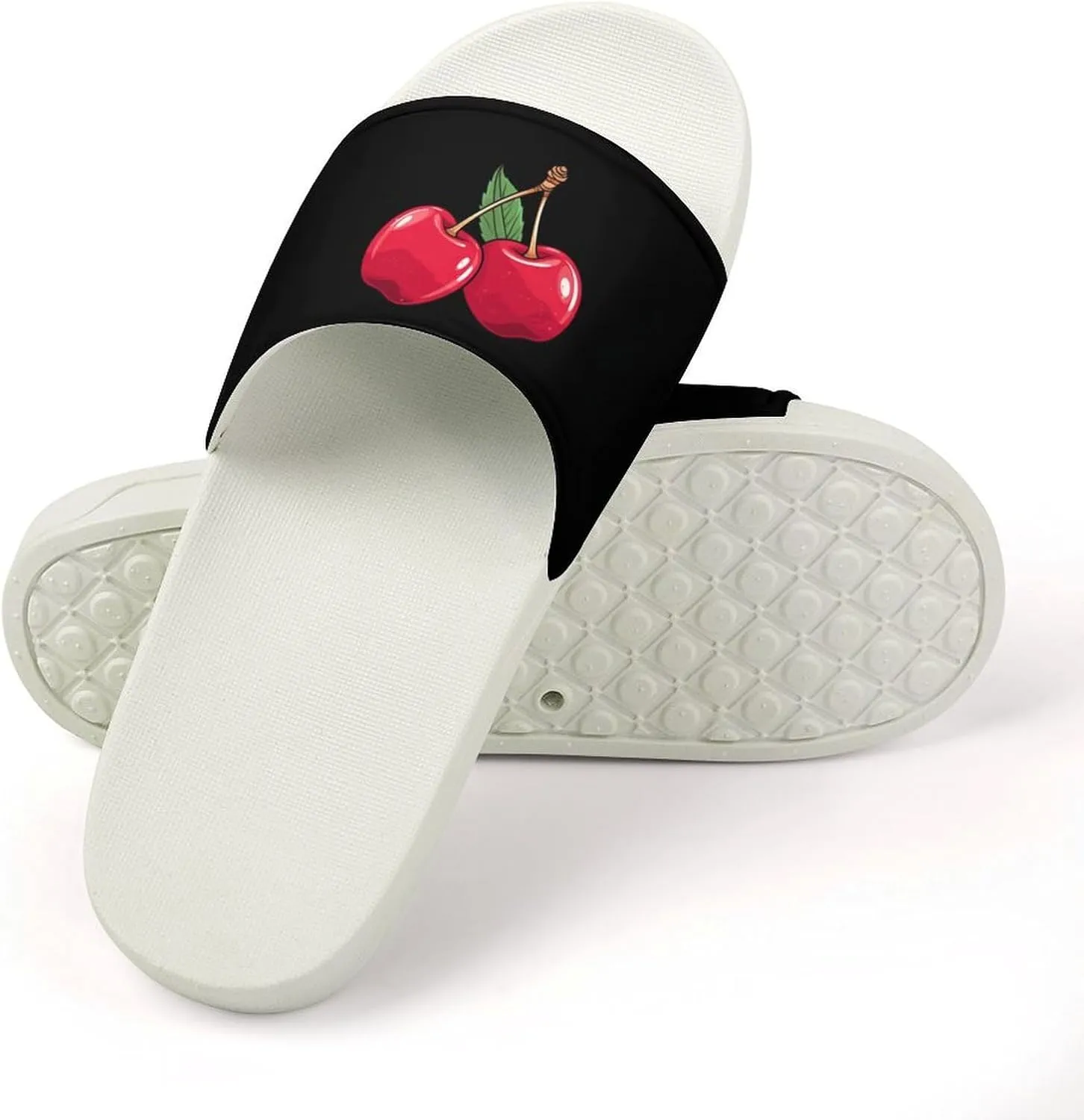 Cherries Open Toe Slippers for Women And Men Non Slip Shower Slippers Home Slippers