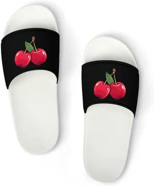 Cherries Open Toe Slippers for Women And Men Non Slip Shower Slippers Home Slippers