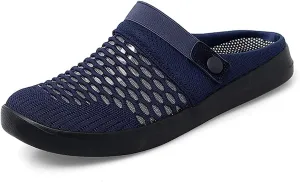 ChicLovey Mens Hollow Mesh Breathable Walking Slippers Garden Clog Summer Shoes Sandals