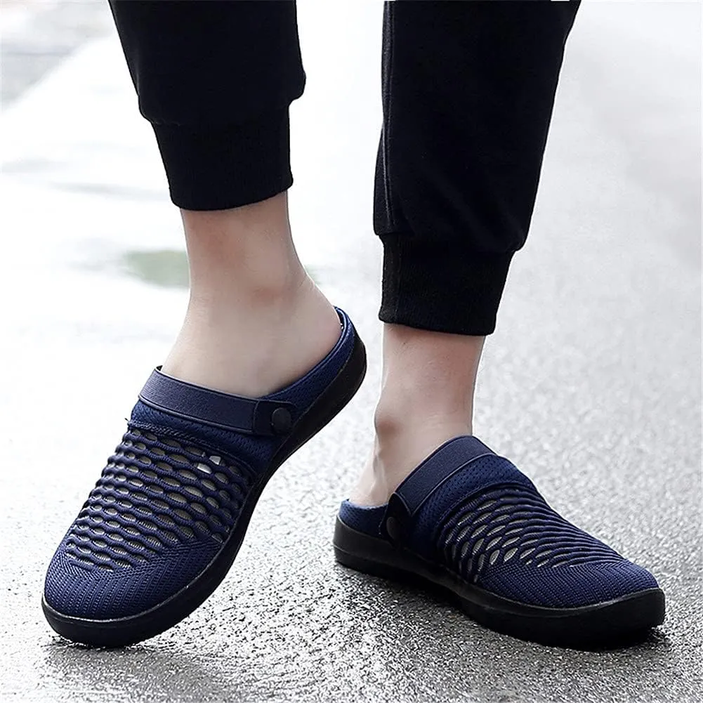 ChicLovey Mens Hollow Mesh Breathable Walking Slippers Garden Clog Summer Shoes Sandals