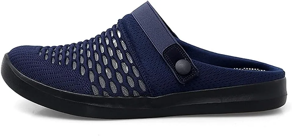 ChicLovey Mens Hollow Mesh Breathable Walking Slippers Garden Clog Summer Shoes Sandals