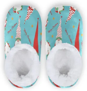 Christmas Gnomes Santa Xmas Elf Indoor House Slippers Spa Winter Slipper Home Slippers Soft Memory Foam Slipper Non Slip for Travel Hotel Bedroom Shoes M
