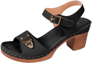 Chunky Sandals for Women Dressy Low Wedge Heels Sandal Comfortable Platform Summer Casual Shoes Arch Support Ankle Strap Wedge Sandals Hollow Out Open Toe Breathable Shoe