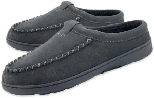 Clarks Men's Open Back Suede Sherpa Lined Clog Slippers, JMH2062 - Indoor/Outdoor Slip-Ons - Comfy & Durable Slides with Soft Plush Lining Cushioned Footbed & Gripped Rubber Outsoles (11 M US, Grey)