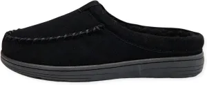 Clarks Men's Open Back Suede Sherpa Lined Clog Slippers, JMH2062 - Indoor/Outdoor Slip-Ons - Comfy & Durable Slides with Soft Plush Lining Cushioned Footbed & Gripped Rubber Outsoles (9 M US,Black)