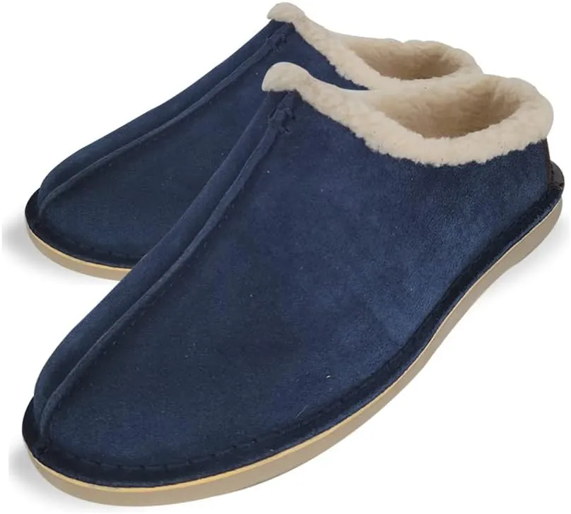 Clarks Men's Suede Leather Clog Slippers With Faux Shearling Collar , JMS0572 IndoorOutdoor Low Open Back SlipOns Comfy & Durable with Plush Lining Cushioned Footbed & Gum Rubber Outsoles,