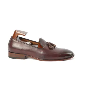 Classic Burgundy Leather Tassel Loafer