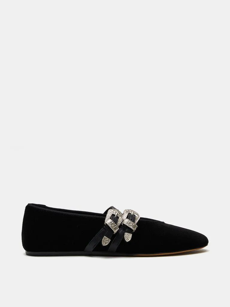 Claudia Slipper Black Velvet
