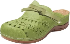 Clogs for Women Closed Toe Slip On Shoes Wide Wedge Sandals Hollow Out Slippers Arch Support Outdoor Beach Slipper Boho Comfortable Platform Outdoor Flats Sandals