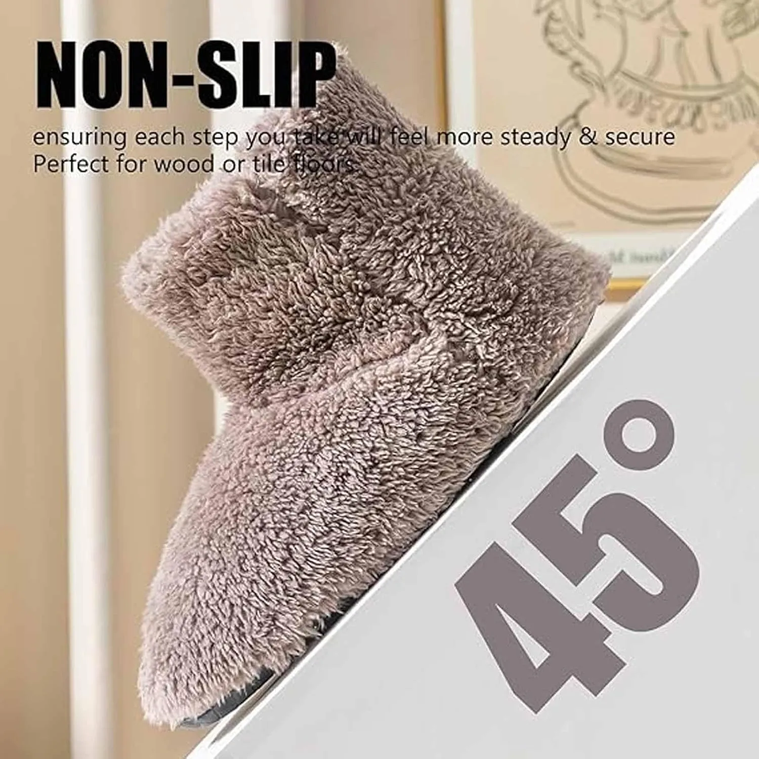 CLOUDEMO Boot Slippers for Women Indoor, Slipper Socks for Women, Cozy Warm Lined Non-Slip House Booties Slippers