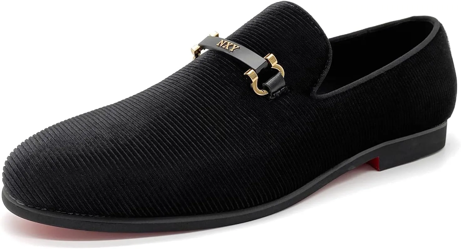 CMM Men's Loafers Velvet Slip on Smoking Slipper Fashion Wedding Shoes