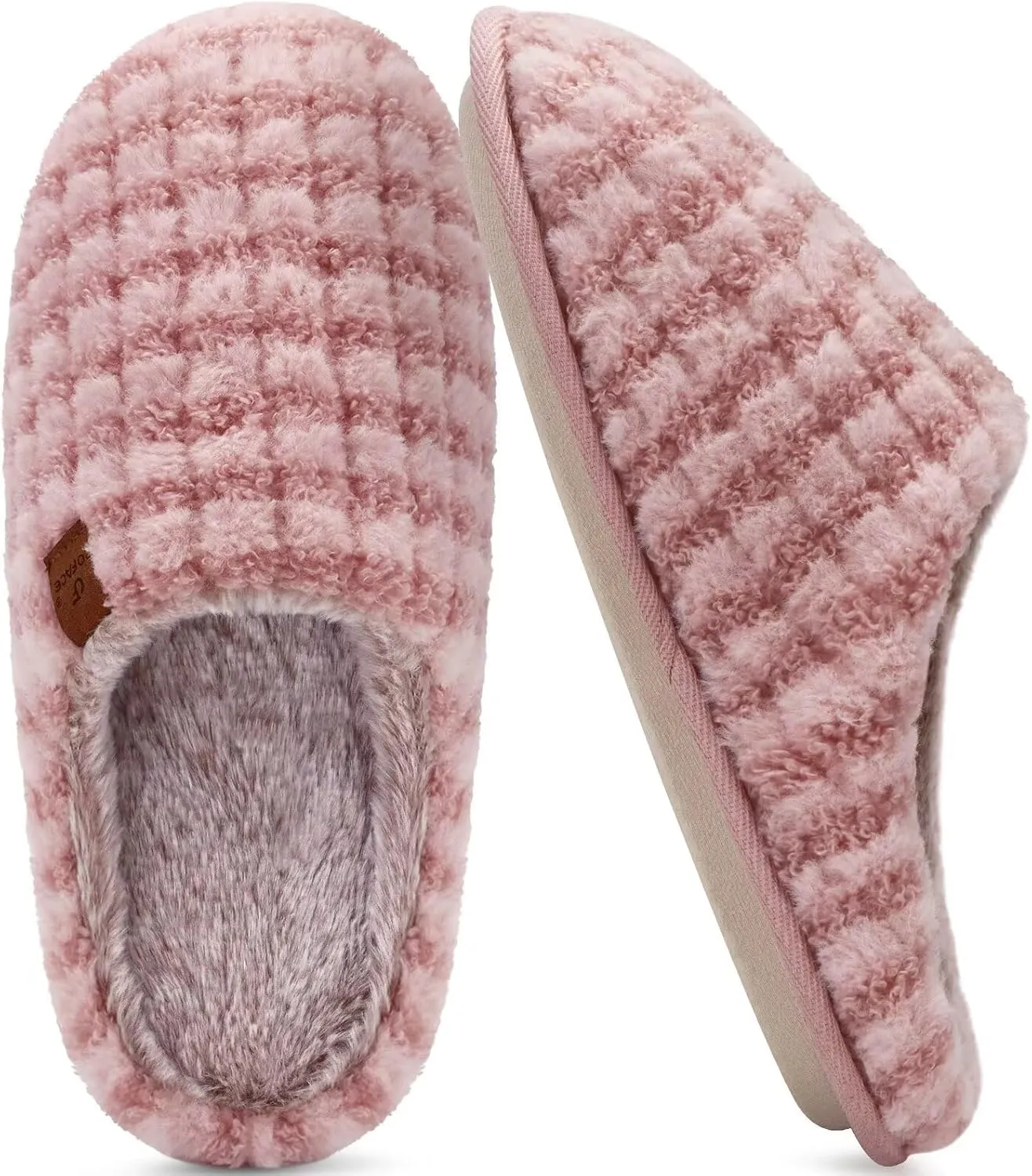 COFACE Unisex Mens Womens Cozy Memory Foam Scuff Slippers Casual Slip On Warm House Shoes Indoor/Outdoor Sandal Slippers With Arch Support Rubber Sole Size 4-15