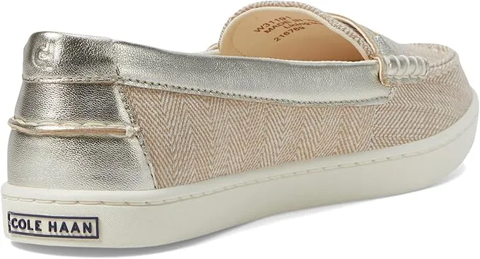 Cole Canvas/Gold Low-priced Leather Gold Natural/Chevron Loafers Haan Quick offer Metallic Nantucket