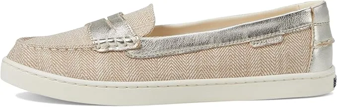 Cole Canvas/Gold Low-priced Leather Gold Natural/Chevron Loafers Haan Quick offer Metallic Nantucket