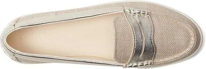 Cole Canvas/Gold Low-priced Leather Gold Natural/Chevron Loafers Haan Quick offer Metallic Nantucket