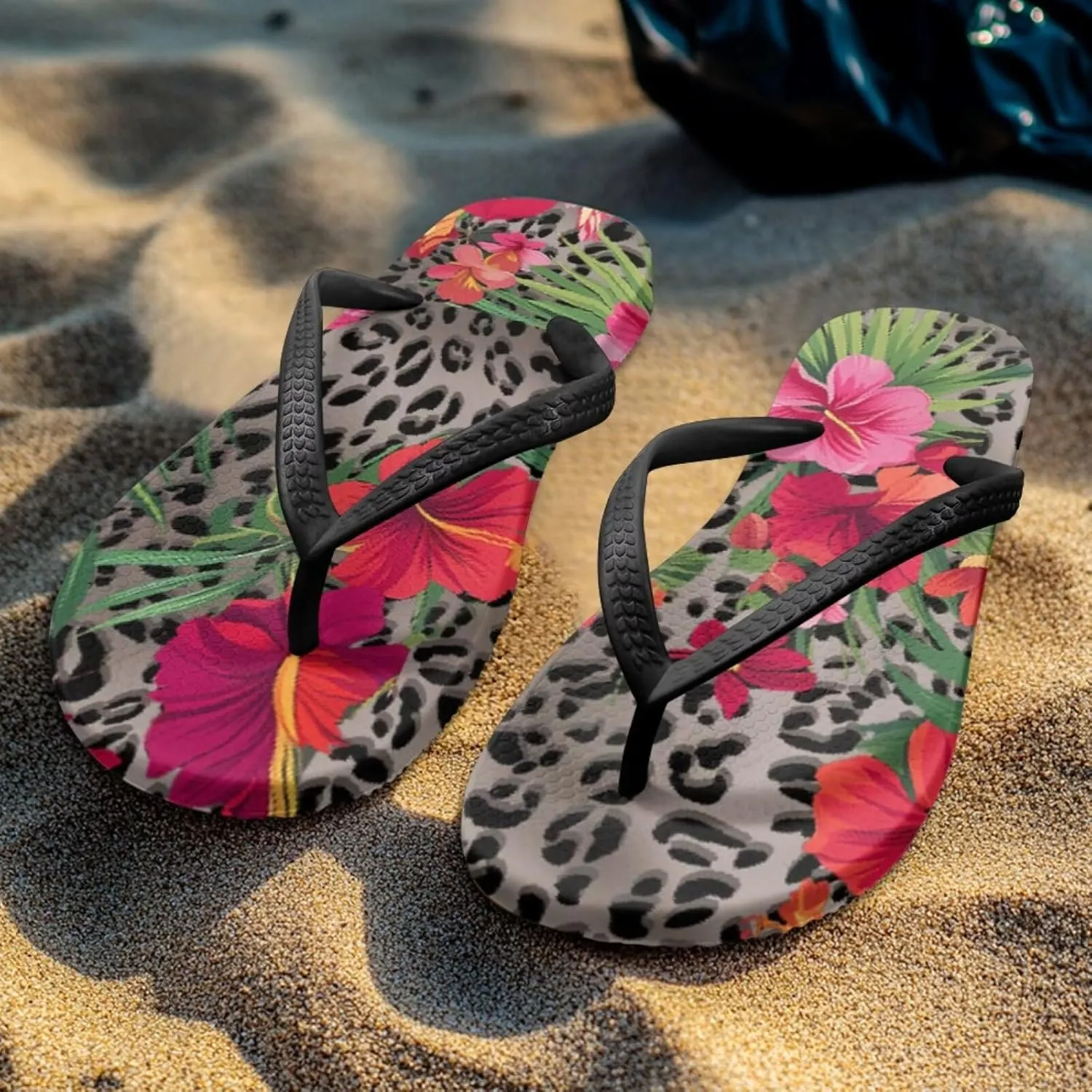 Coloranimal Flip Flops for Women Summer Beach Sandals Flower Flip Flops Thong Sandals Non Slip Women's Flip Flops Bathroom Slippers Y Sandals