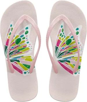 Coloranimal Flip Flops for Women Summer Beach Sandals Thong Sandals with Black Strap Non Flips Flops Comfort Lightweight Indoor Outdoor Slippers