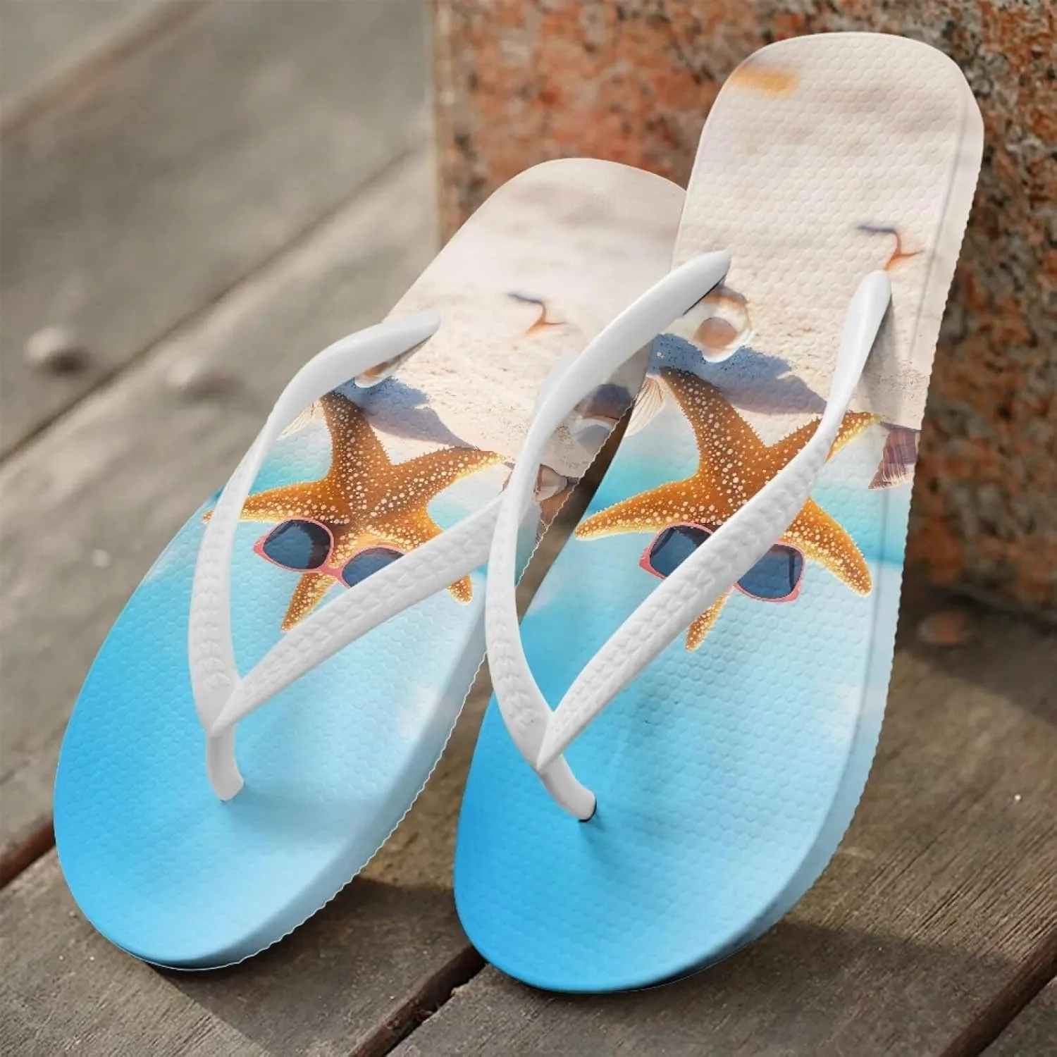 Coloranimal Womens Flip Flops Summer Beach Sandals Non Slip Flip Flops Thong Sandals for Women Lightweight Ladies Slip On Summer Slippers