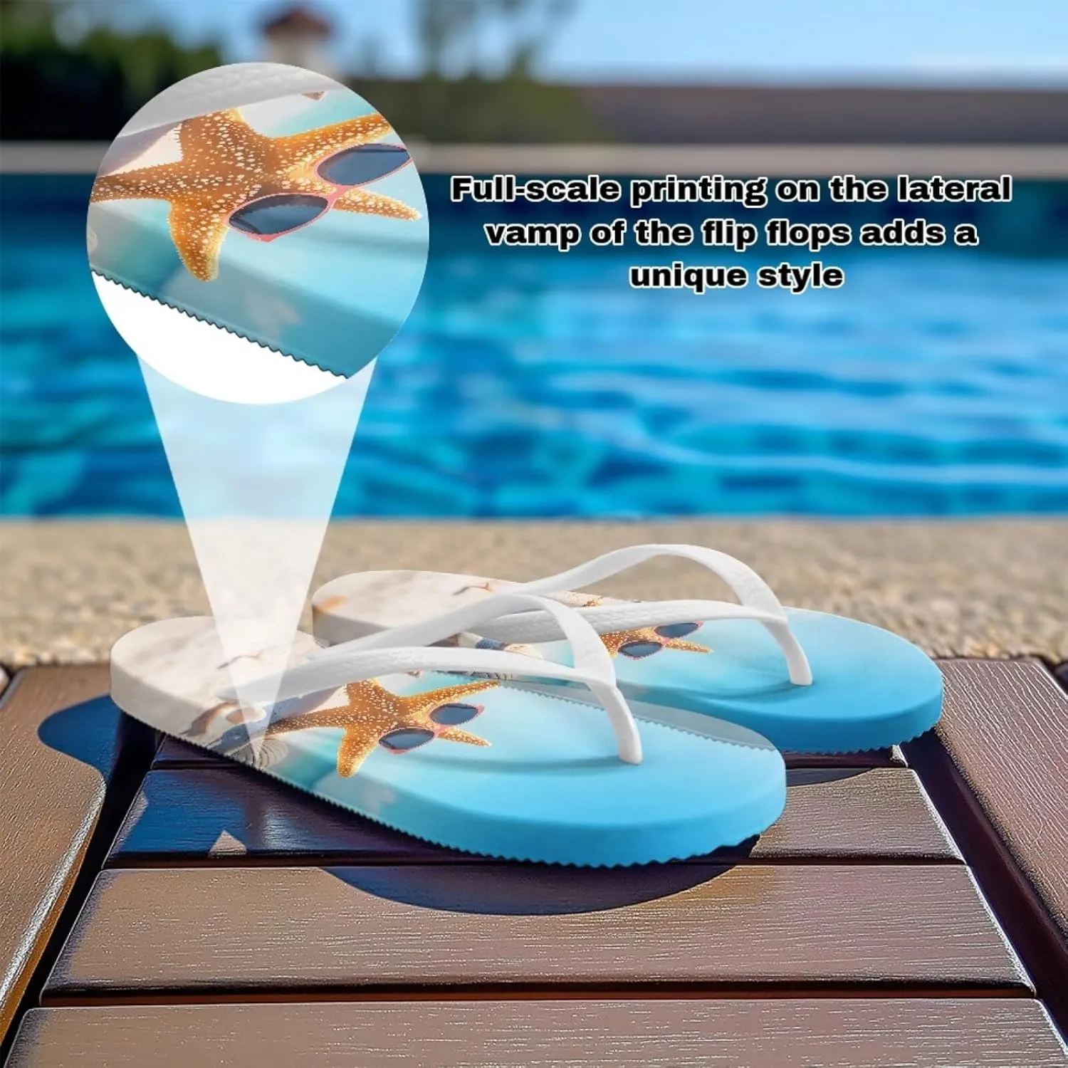 Coloranimal Womens Flip Flops Summer Beach Sandals Non Slip Flip Flops Thong Sandals for Women Lightweight Ladies Slip On Summer Slippers