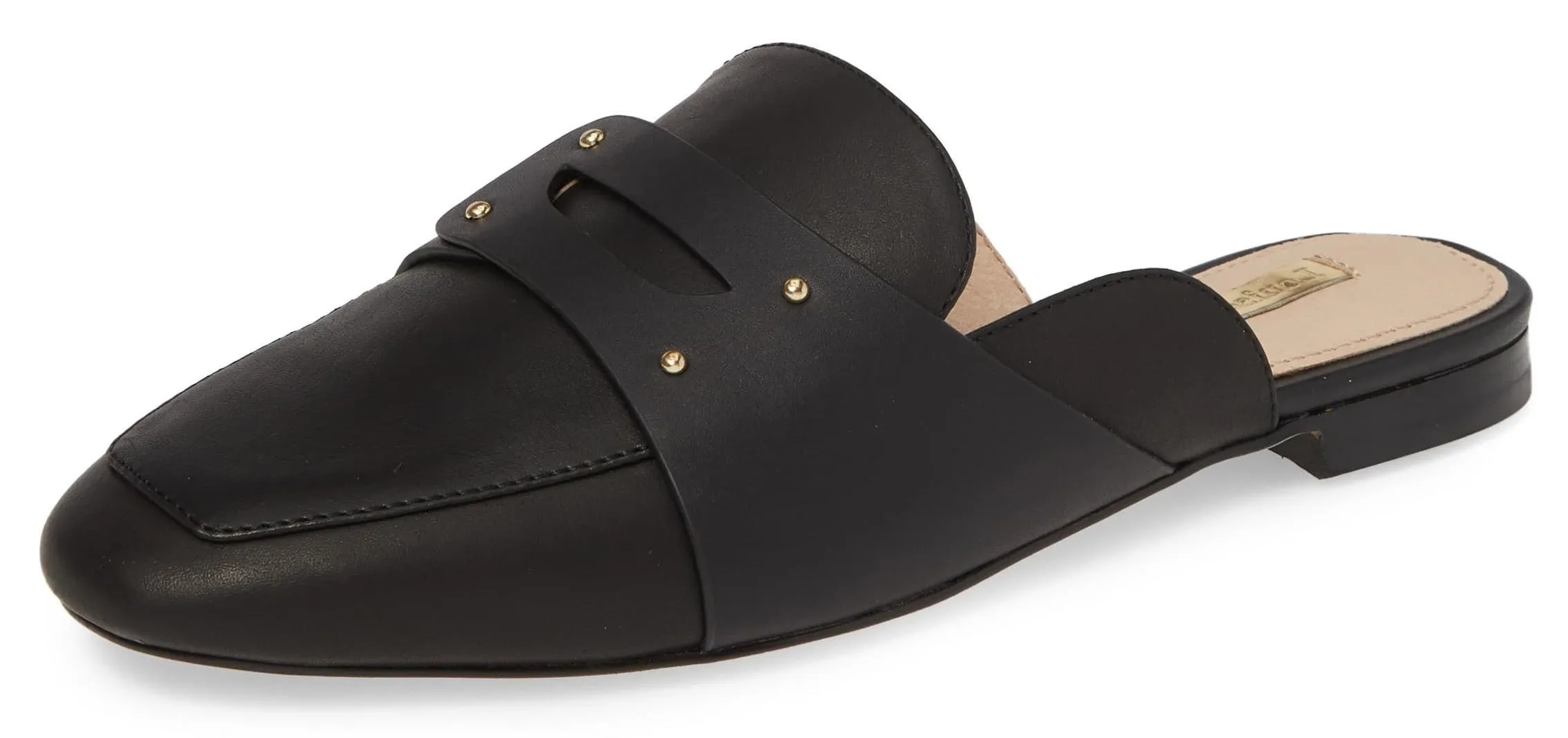Convenient delivery Louise studded Loafer Mule-BLACK penny Women's Cie strap et Quick resolution toe Charriet squared
