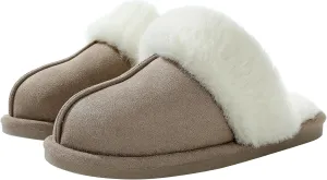 Cozyfurry Womens Slipper Fuzzy Fluffy House Slippers Faux Fur Cozy Warm Soft Indoor Shoes Memory Foam Anti-skid Rubber Sole