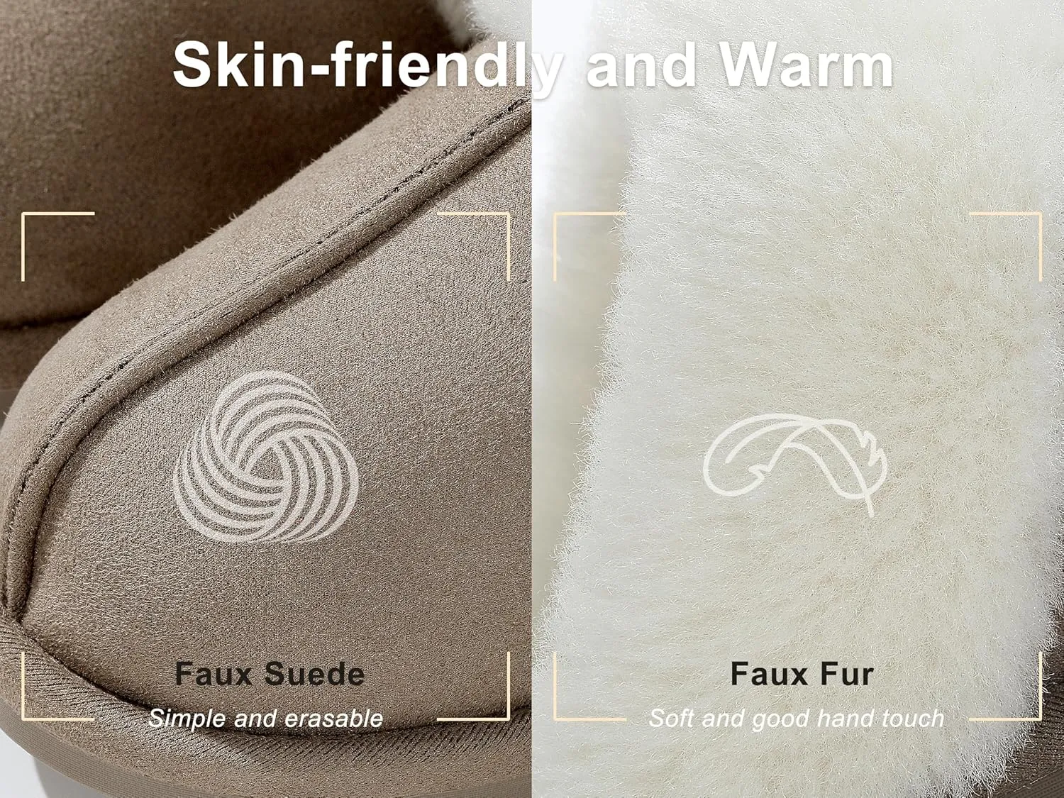 Cozyfurry Womens Slipper Fuzzy Fluffy House Slippers Faux Fur Cozy Warm Soft Indoor Shoes Memory Foam Anti-skid Rubber Sole