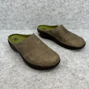 Crocs Cobbler 2.0 Womens Slip On Casual Mule Clog Olive Brown Leather Sz 7 16052