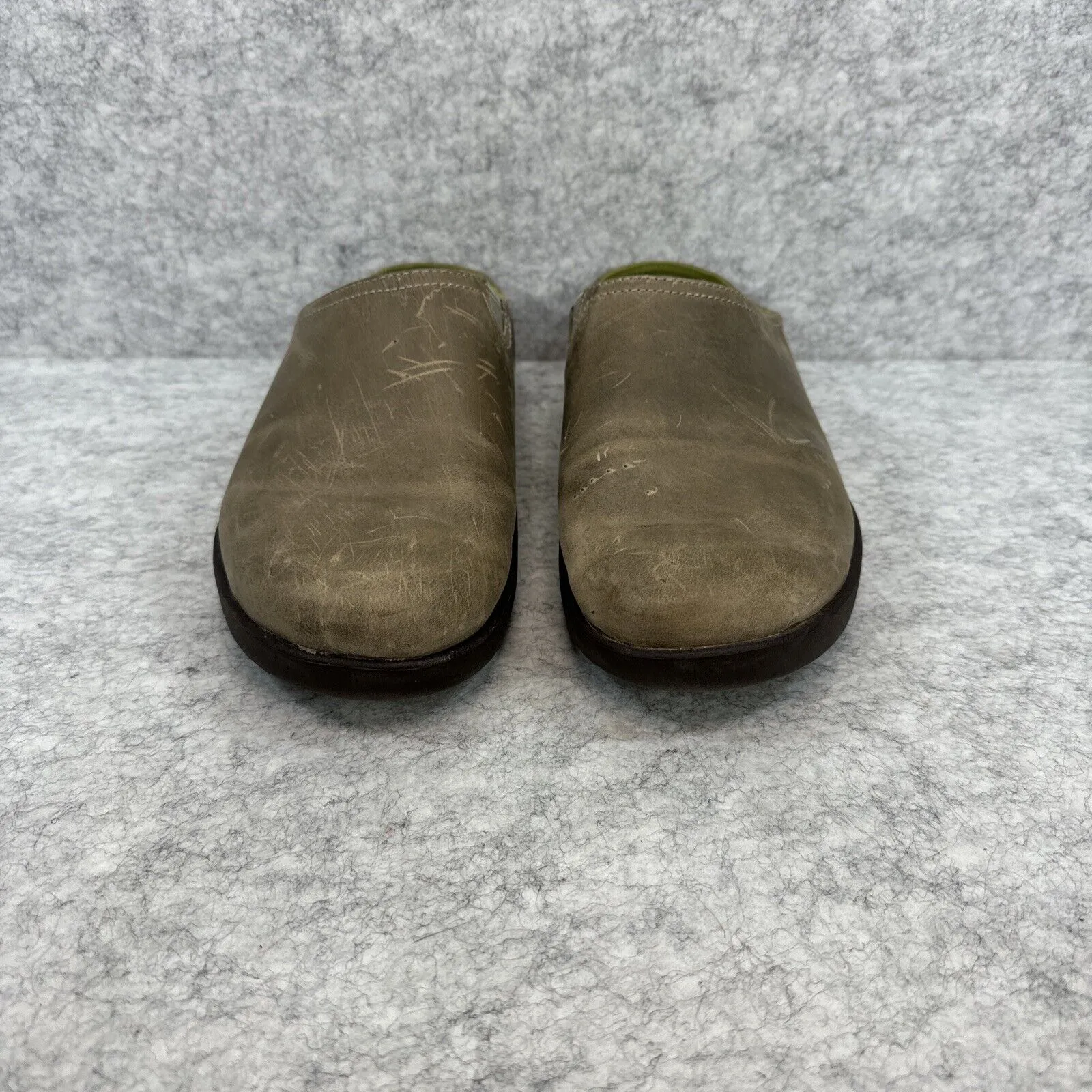 Crocs Cobbler 2.0 Womens Slip On Casual Mule Clog Olive Brown Leather Sz 7 16052