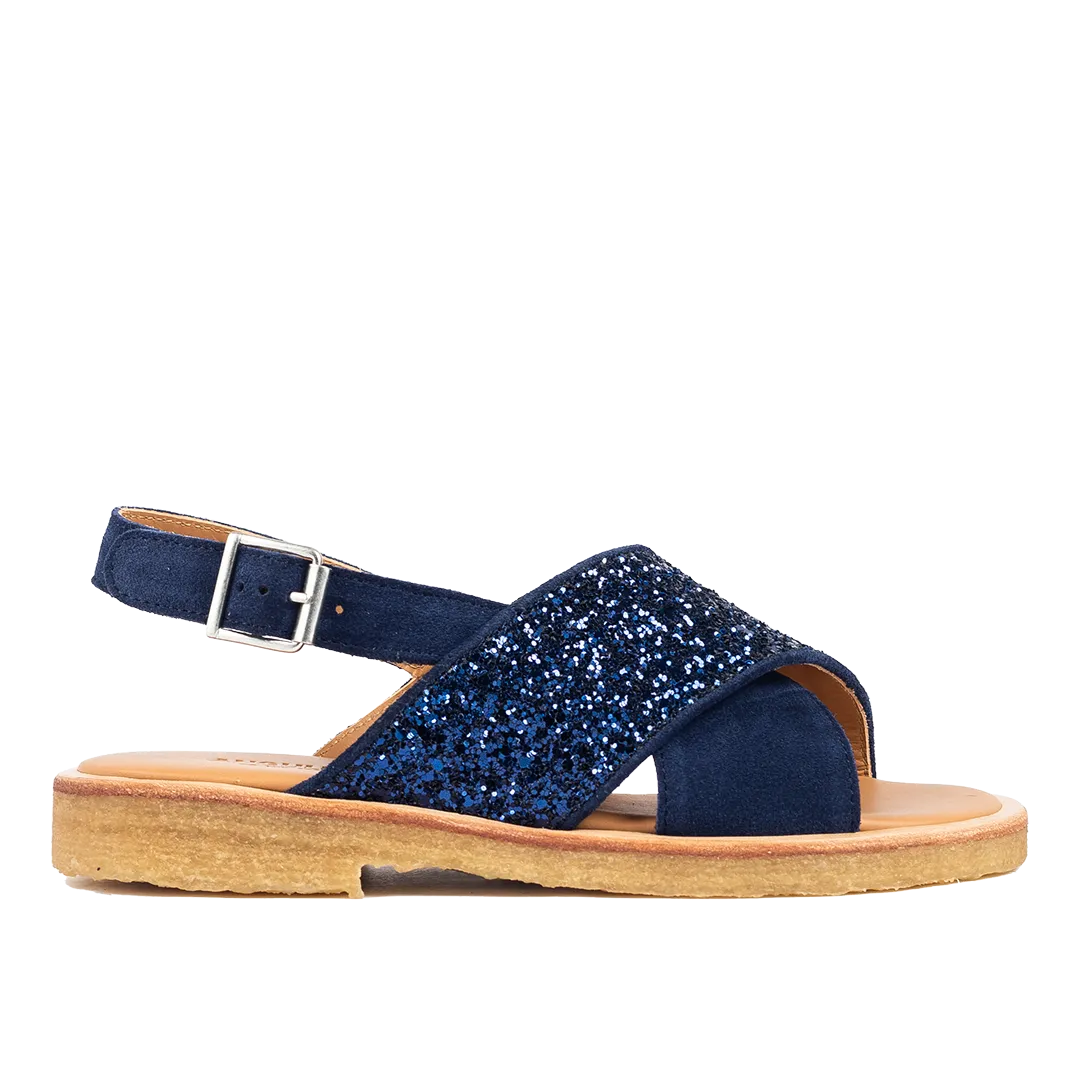Cross sandal with sparkling glitter detail