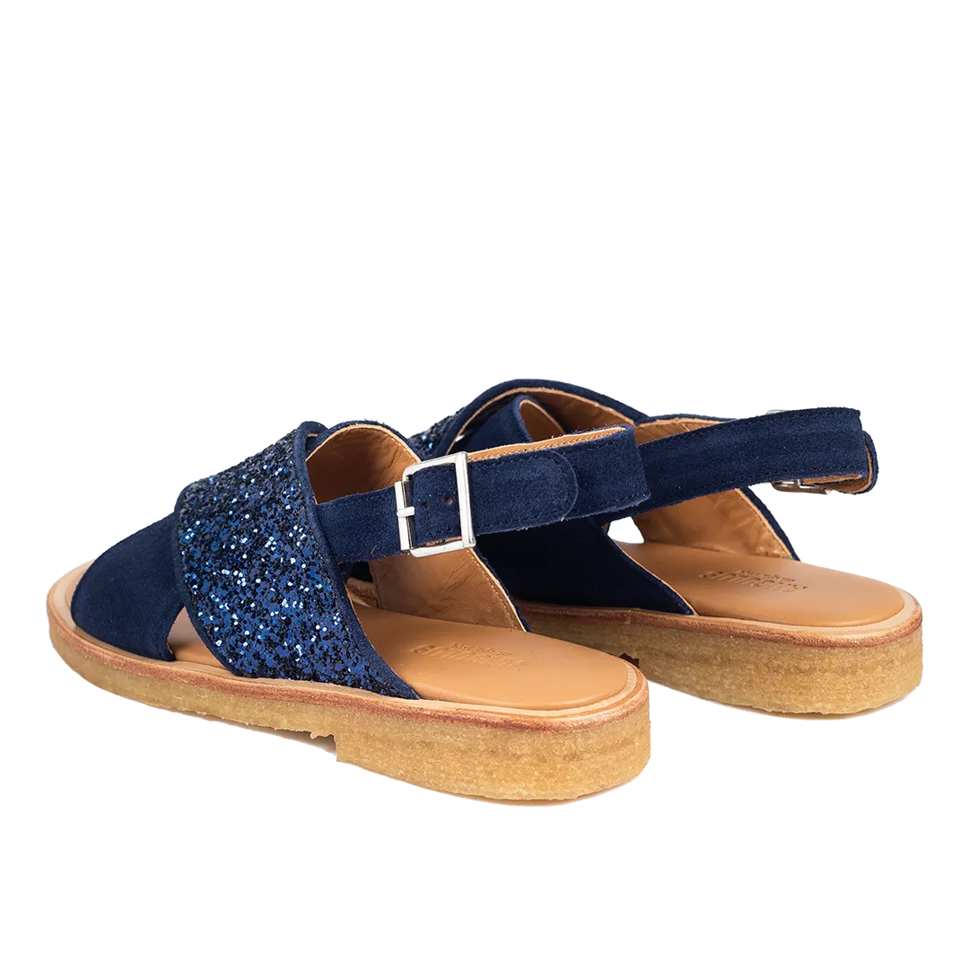 Cross sandal with sparkling glitter detail