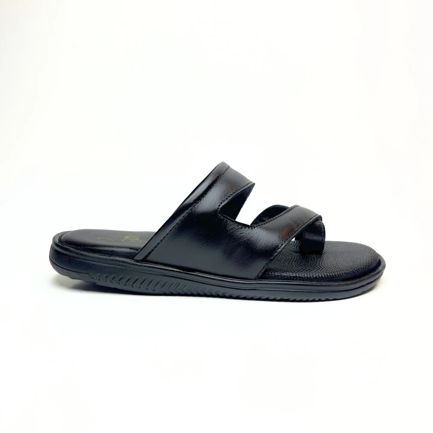Cross Thumb Strap Leather Slippers