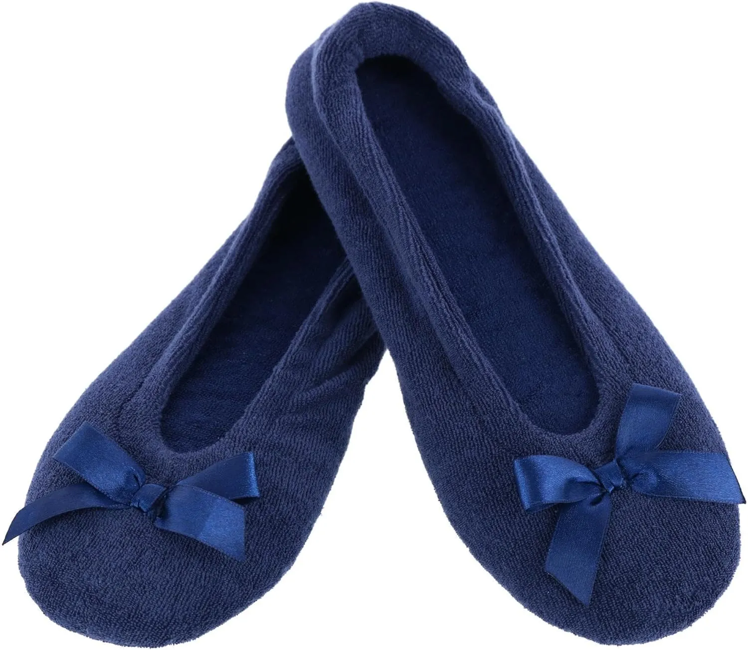 CTM® Women's Terry Ballerina Slipper House Shoe (Pack of 2)