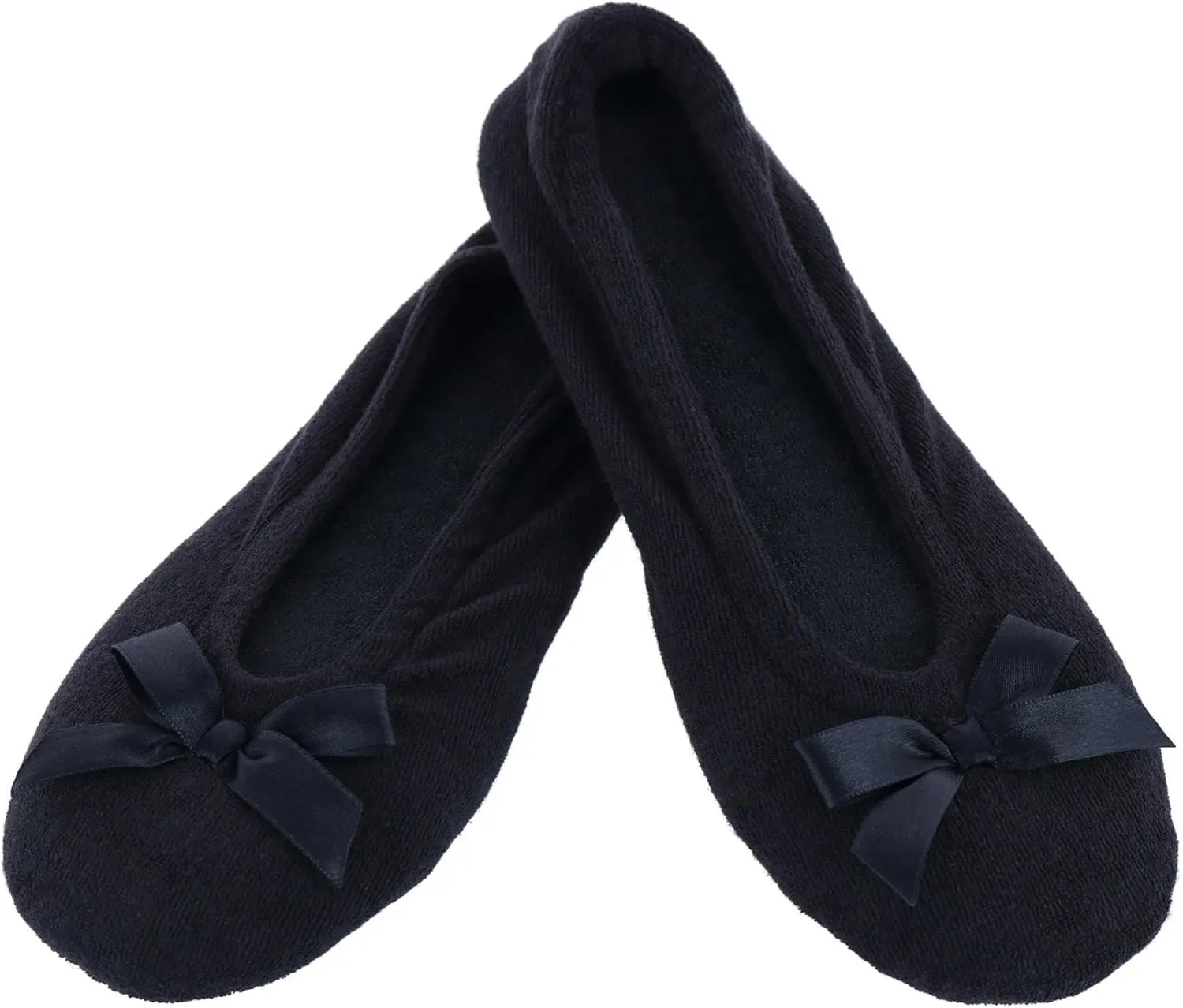 CTM® Women's Terry Ballerina Slipper House Shoe (Pack of 2)