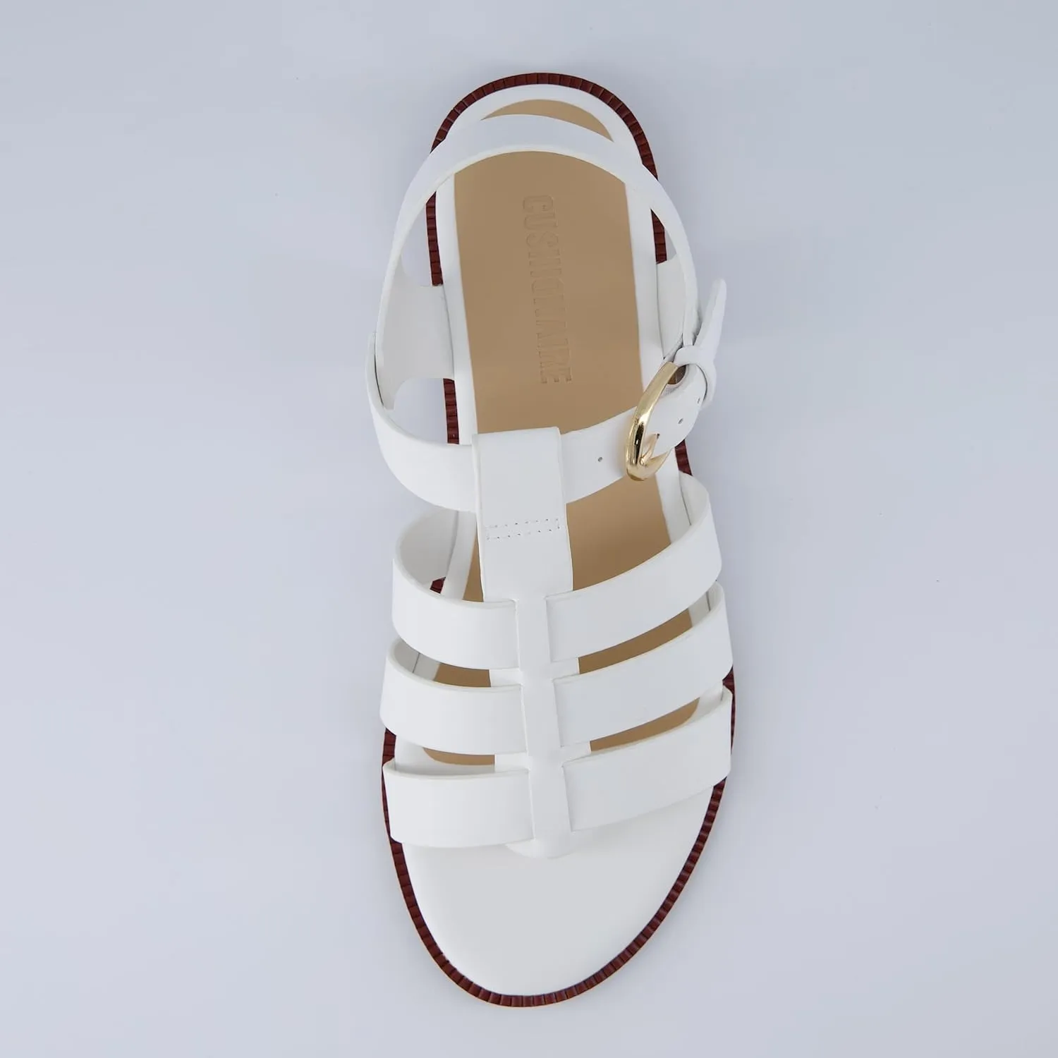 CUSHIONAIRE London Women’s Strappy Fisherman Sandal – Vegan Leather Gladiator Style with Adjustable Ankle Strap   Memory Foam