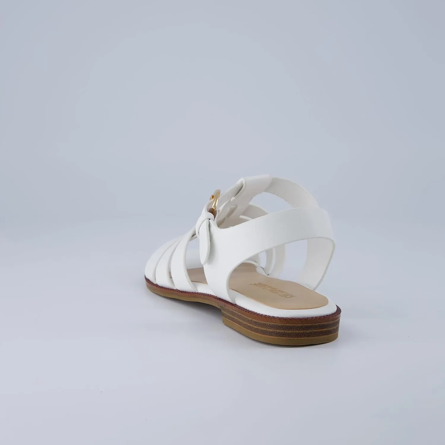 CUSHIONAIRE London Women’s Strappy Fisherman Sandal – Vegan Leather Gladiator Style with Adjustable Ankle Strap   Memory Foam