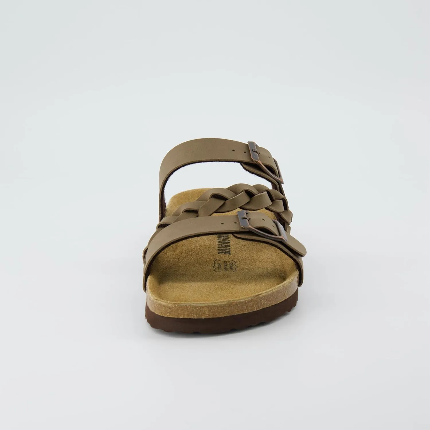 CUSHIONAIRE Women's Lizzy Cork Footbed Sandal - Comfortable, Adjustable Straps, Arch Support, Wide Widths Available, Boho Chic Summer Slides