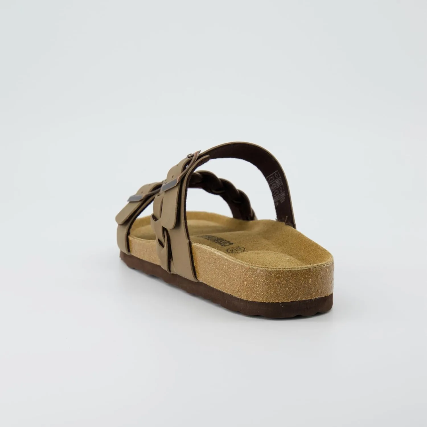 CUSHIONAIRE Women's Lizzy Cork Footbed Sandal - Comfortable, Adjustable Straps, Arch Support, Wide Widths Available, Boho Chic Summer Slides