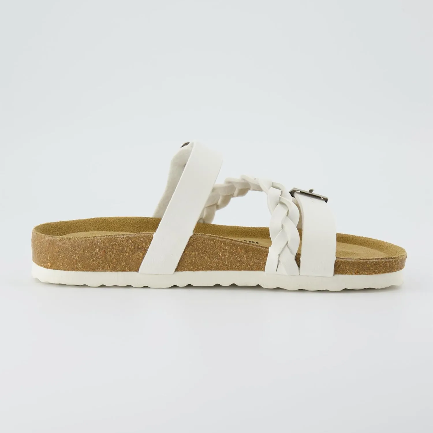 CUSHIONAIRE Women's Lizzy Cork Footbed Sandal - Comfortable, Adjustable Straps, Arch Support, Wide Widths Available, Boho Chic Summer Slides