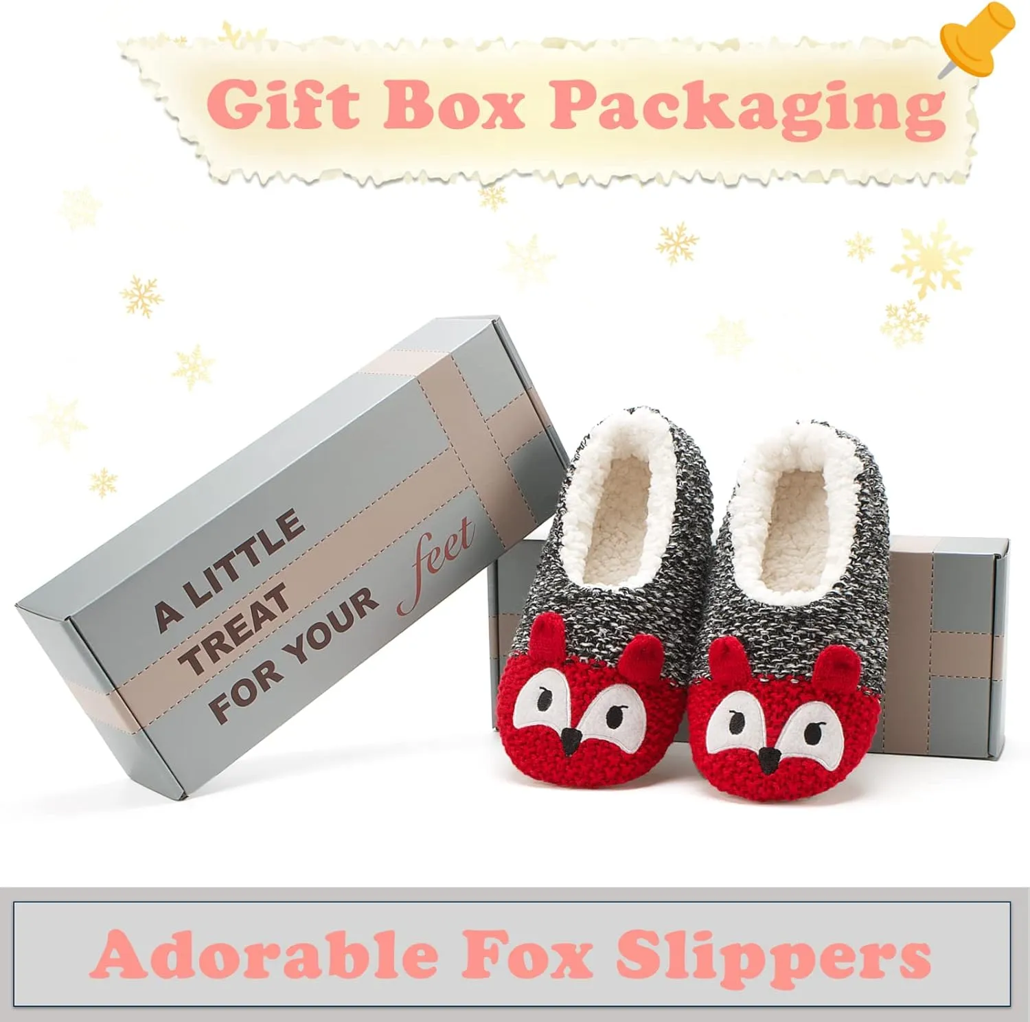 Cute Animal House Slippers, Warm Fuzzy Slipper Socks with Grippers Non Slip, Cozy Funny Gifts