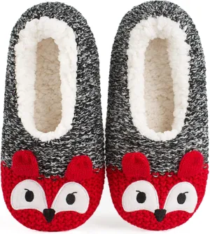 Cute Animal House Slippers, Warm Fuzzy Slipper Socks with Grippers Non Slip, Cozy Funny Gifts
