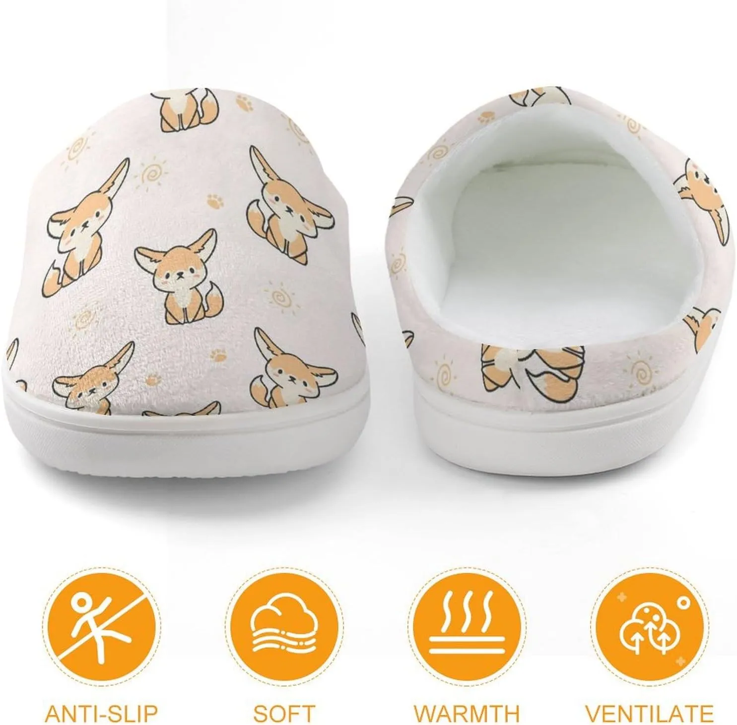 Cute Fennec Fox Cute Slippers For Girls Boys Anti Slip House Slipper Warm Shoes For Indoor Outdoor