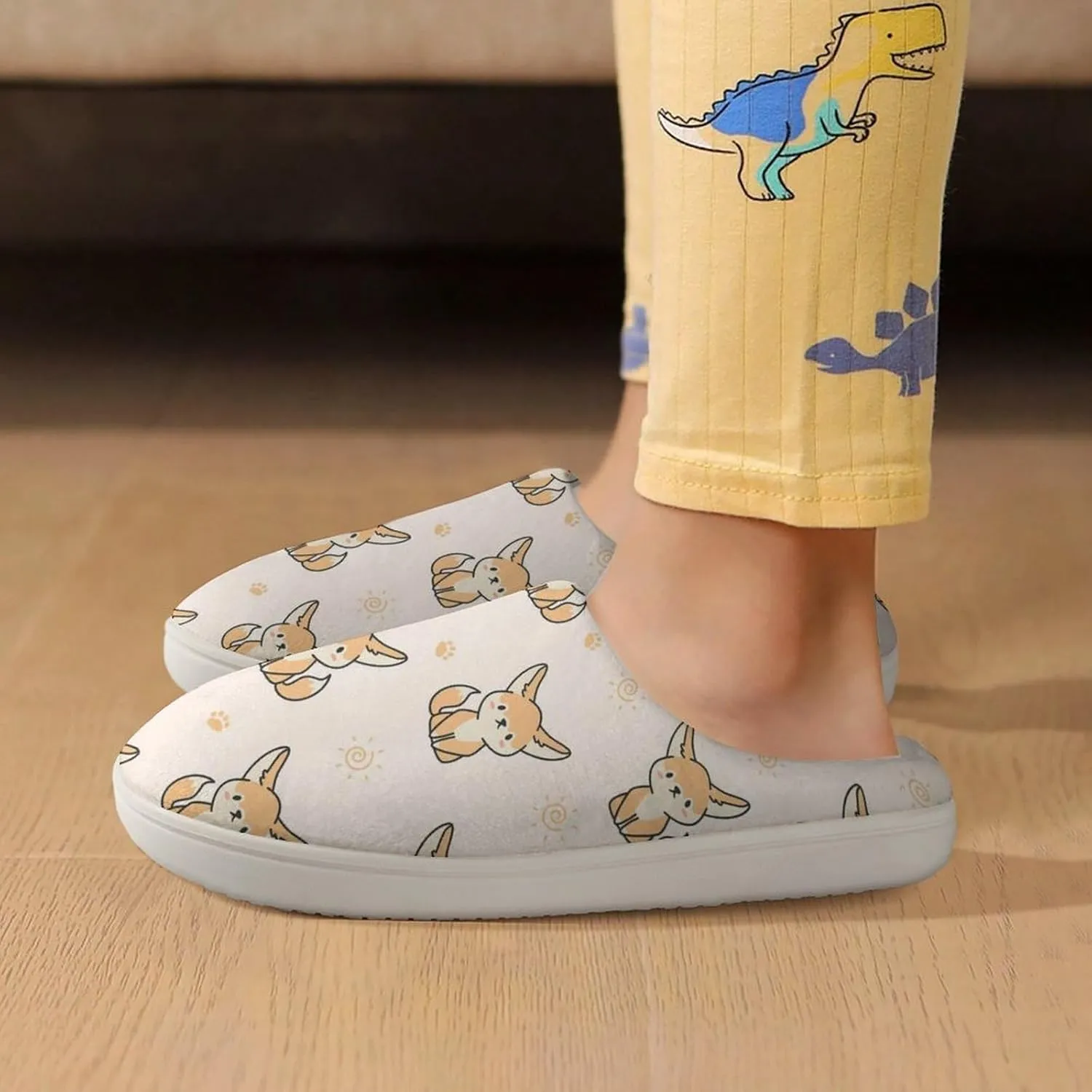 Cute Fennec Fox Cute Slippers For Girls Boys Anti Slip House Slipper Warm Shoes For Indoor Outdoor