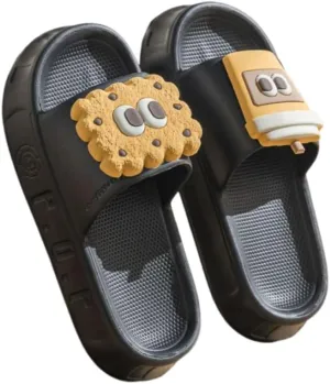 Cute Kawaii Multi Colored Coffee Cup Biscuit Pillow Slipper Cloud Slides Non-Slip Summer Slipper