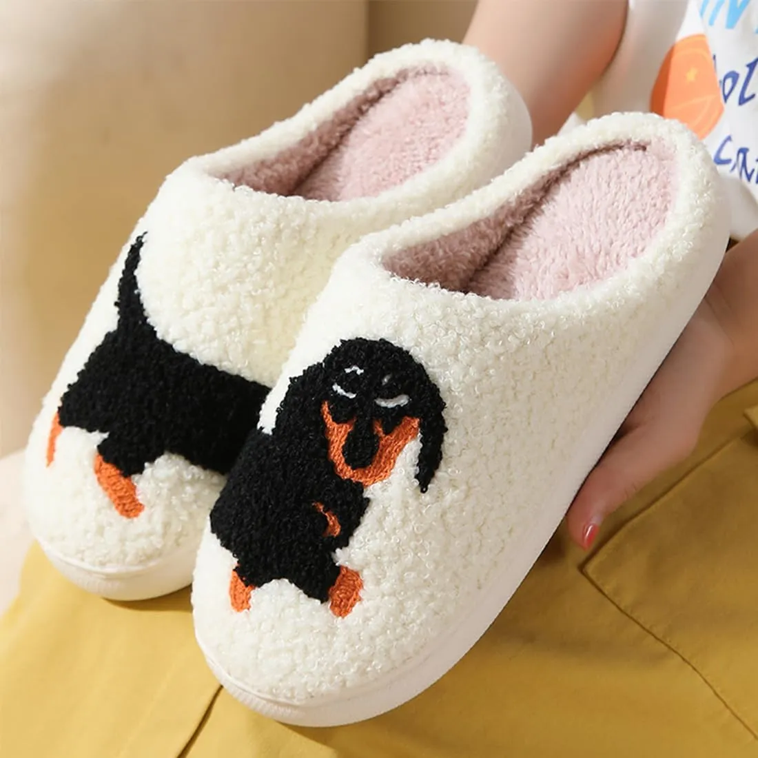 Cute Slippers For Women Men Fuzzy Cushioned Comfort Slip-On House Shoes Memory Foam Slippers