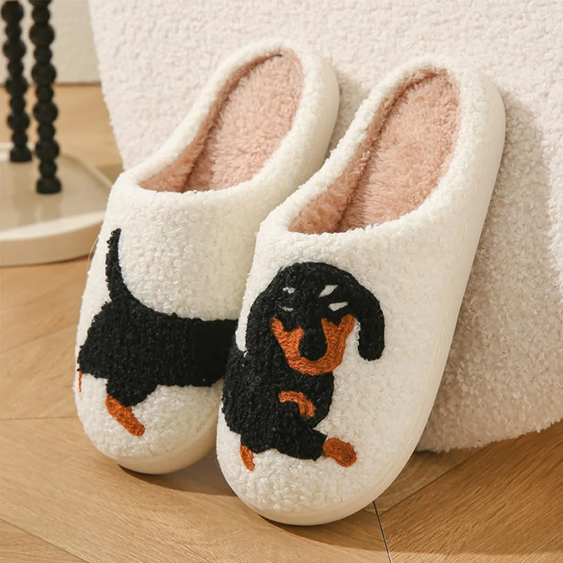 Cute Slippers For Women Men Fuzzy Cushioned Comfort Slip-On House Shoes Memory Foam Slippers