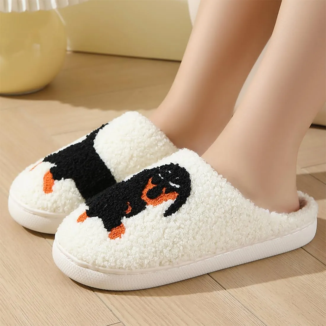 Cute Slippers For Women Men Fuzzy Cushioned Comfort Slip-On House Shoes Memory Foam Slippers
